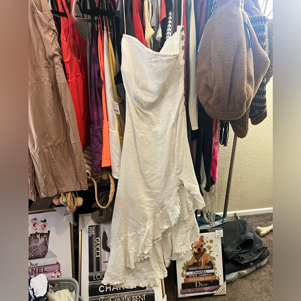 NWOT Free People Made Me Blush White Strapless Dress - Picture 3 of 4